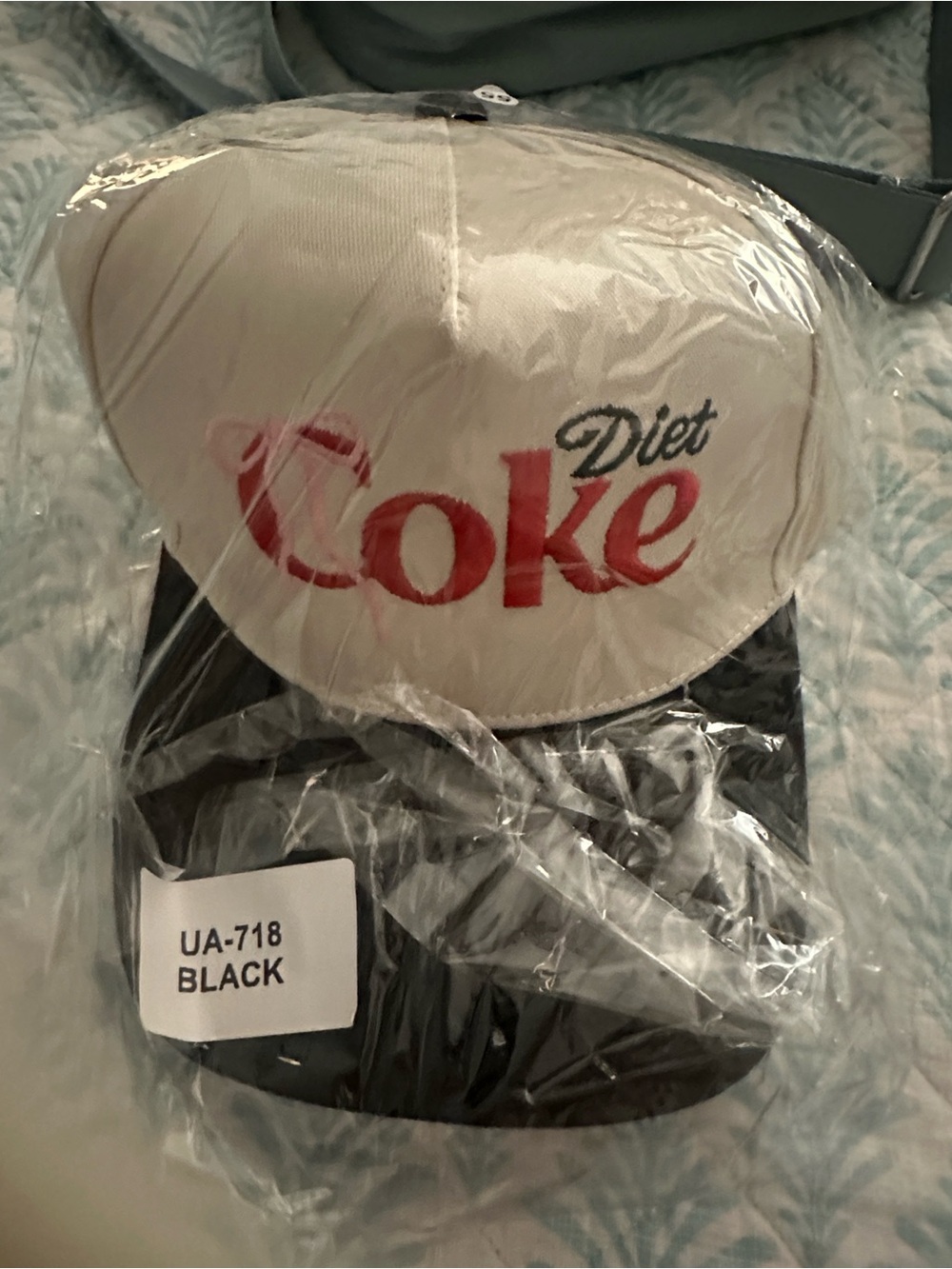 Diet Coke Logo Trucker Hat - Cream & Black